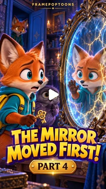 Pip discovering his golden-eyed double behind an enchanted glass mirror